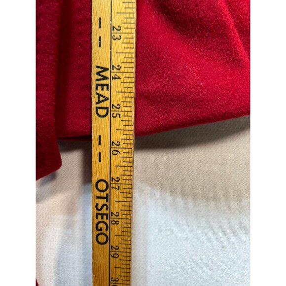 Lands' End Womens Wool Double Breasted Peacoat Long Sleeve Size 16P Red Tie Belt - Picture 8 of 11